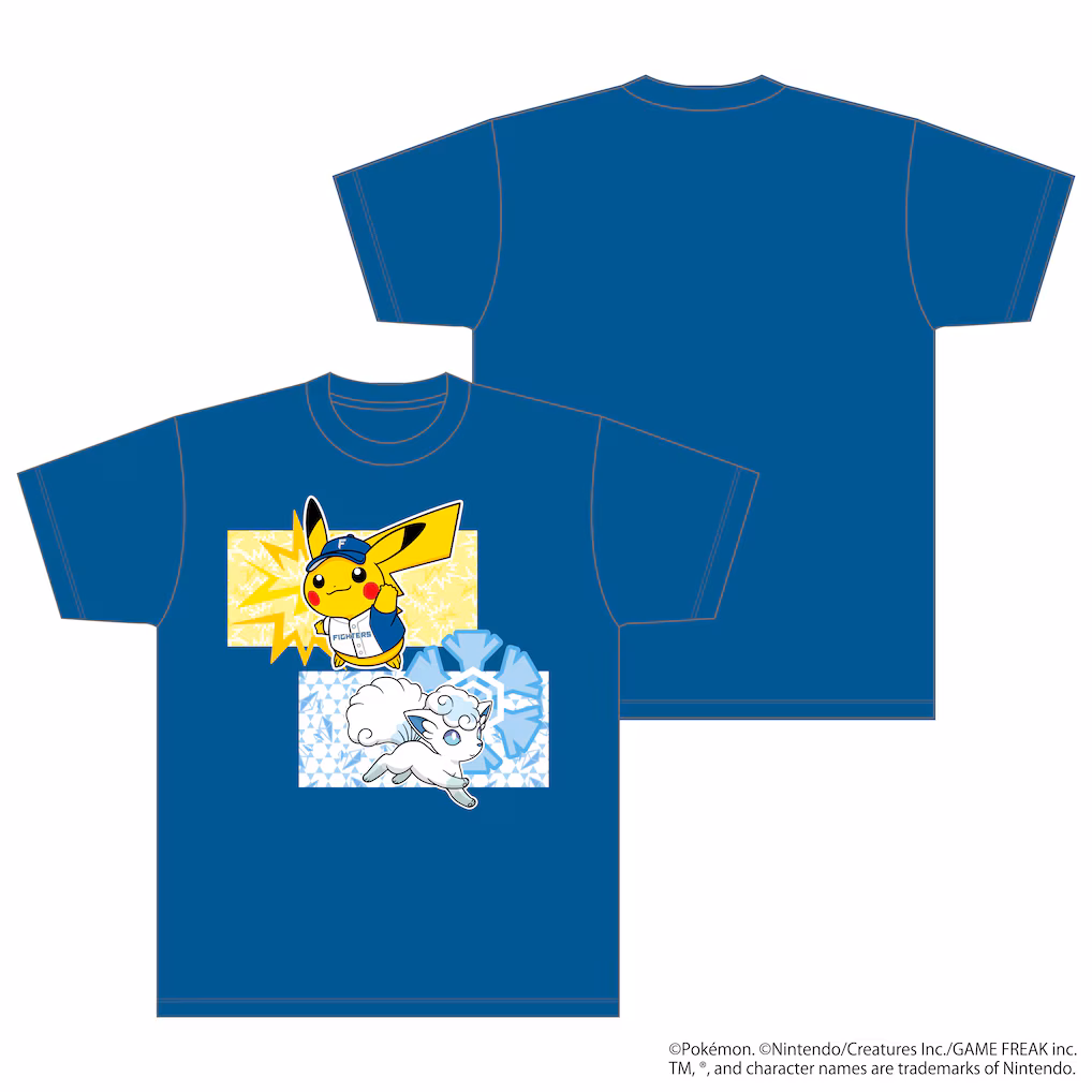 寶可夢 × 火腿鬥士 T恤 （皮卡丘與阿羅拉六尾圖案）